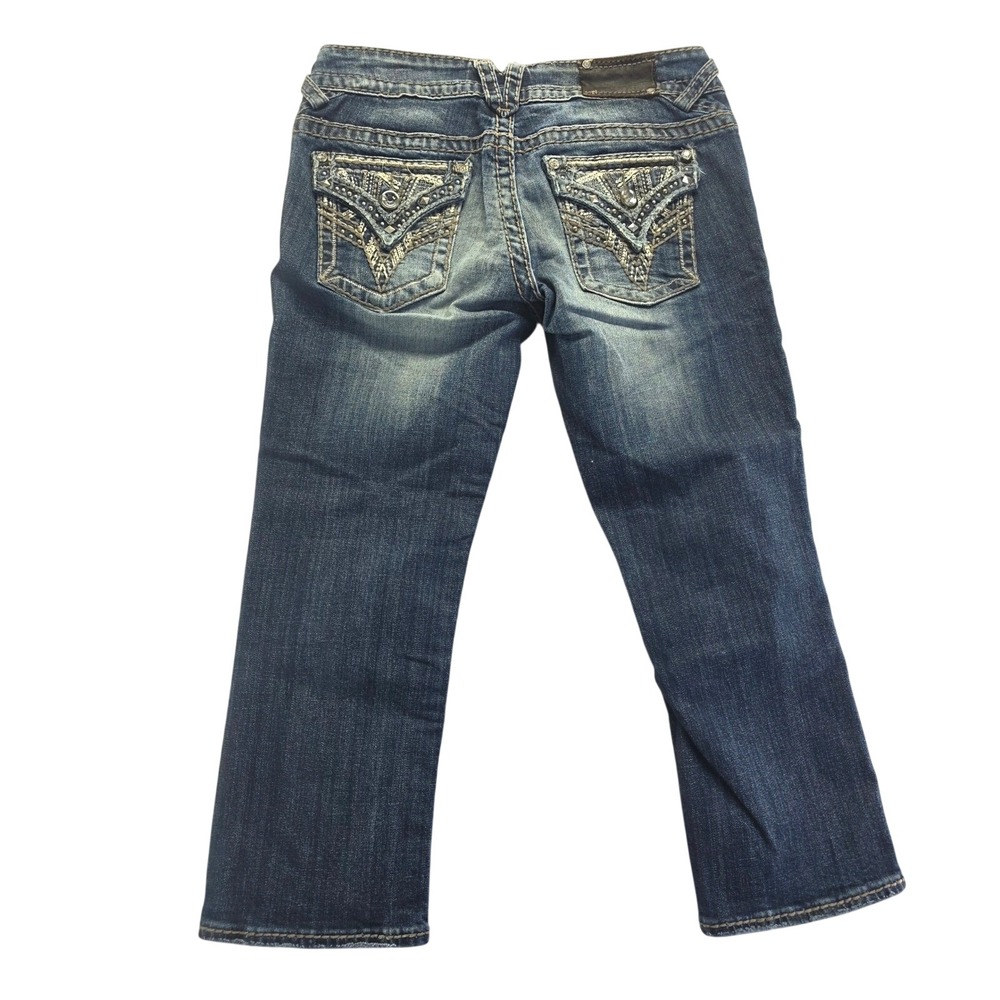 Vigoss The New‎ York Capri Jeans Dark Wash Embellished Size 3/4 Length 21